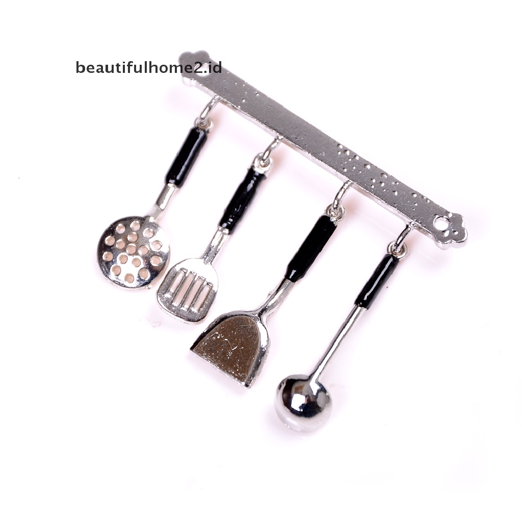 (beautifulhome2.id) 5pcs / Set Mainan Miniatur Peralatan Masak Skala 1: 12 Bahan Metal Untuk Rumah Boneka