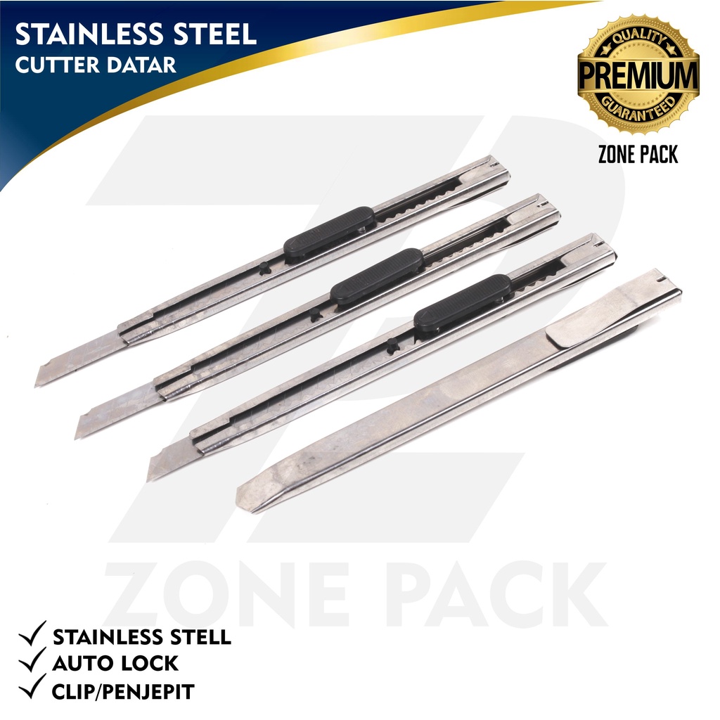 

Pisau Cutter Datar | Pisau Cutter Stainless | Pemotong Kertas | Cutter Hand Craft