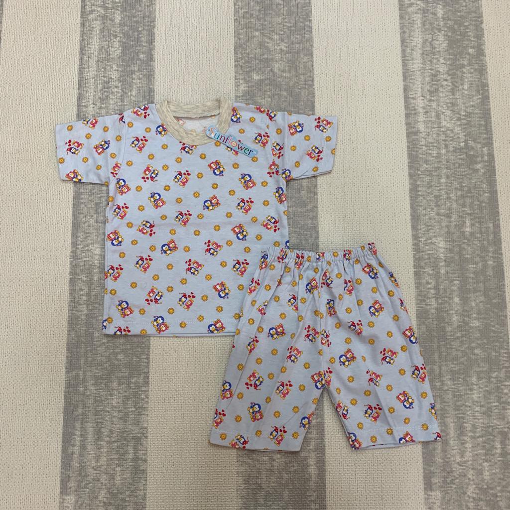 Setelan Pendek Anak Kaos Rumah Baju Anak Unisex Motif Fullprint Bergambar Oblong Kaos Celana Pendek