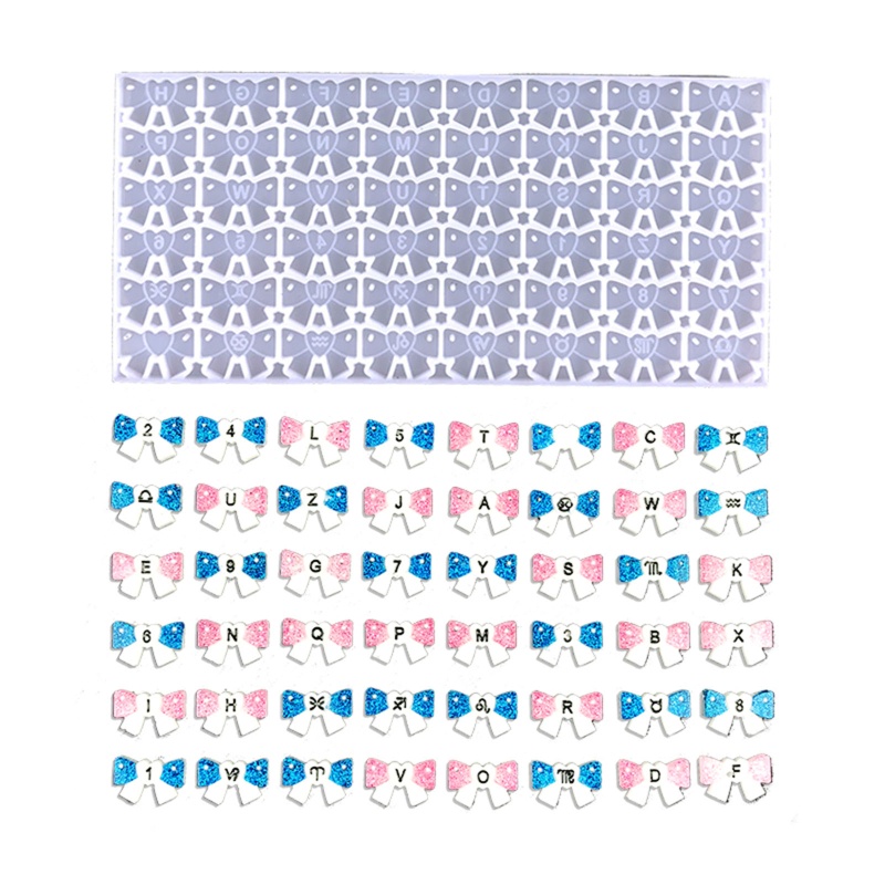 Siy Cetakan Resin Epoksi Lubang Tunggal Dan Ganda Bentuk Huruf Untuk Perhiasan Anting