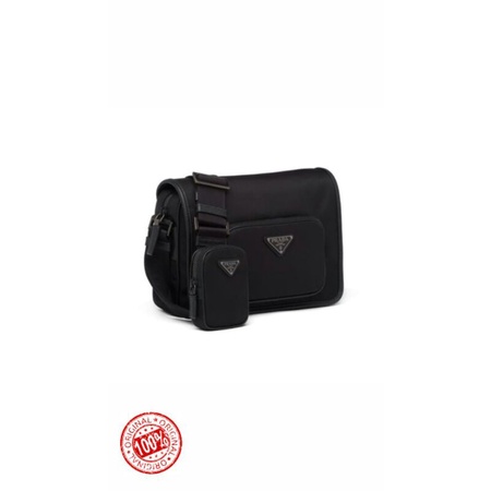 PRADA Re-Nylon Shoulder Bag with Pouch Black
