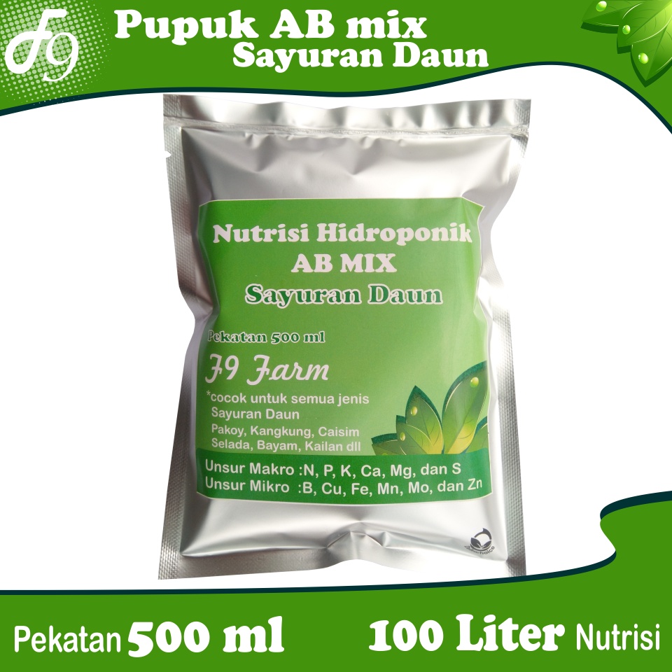 AB Mix 500 ml serbuk Pupuk Nutrisi Hidroponik Sayuran Daun 250 gram