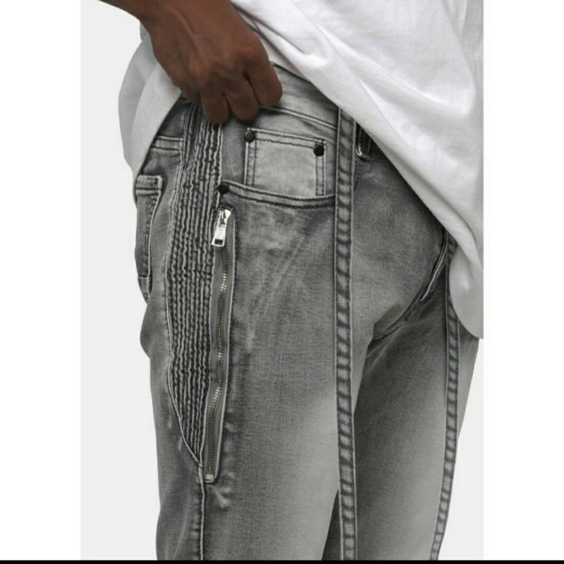 RUCAS Ceramic Gray Belted Jeans Size 31