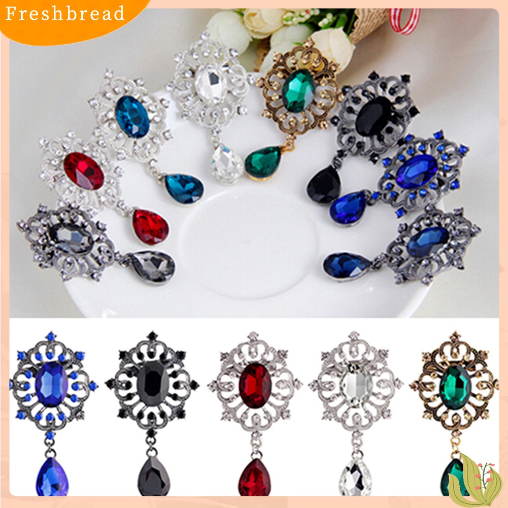 [ TERLARIS]Women's Luxury Rhinestone Alloy Brooch Pin Large Waterdrop Pendent Party Jewelry