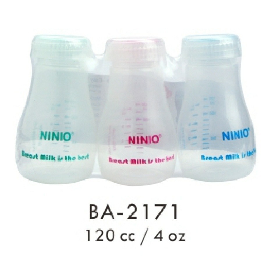 Botol Penyimpan Asi Ninio isi 3/3pcs Botol Penyimpan Penyimpanan saver Asi 120 ML NINIO BA2171 breastmilk storage bottle BPA FREE