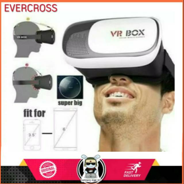 VR EVERCROSS BOX 2 - Virtual Reality Glasses Game VR Bok Layar Besar
