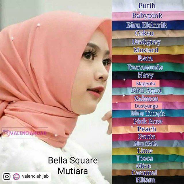 Hijab /Jilbab / kerudung segiempat Mutiara POLYCOTTON VALENCIA