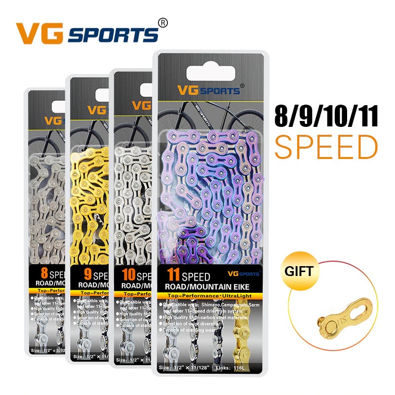 VG Sports Rantai Sepeda Bicycle Chain Half Hollow 8 Speed for Mountain Road Bike