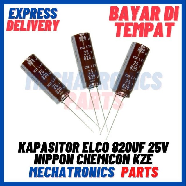 [PAS-9614] KAPASITOR ELCO 820UF 25V NIPPON CHEMICON KZE