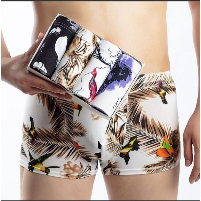 (1 buah) Aneka Boxer dalaman sexy Pria Celana Dalam pria Pakaian dalam cowo motif