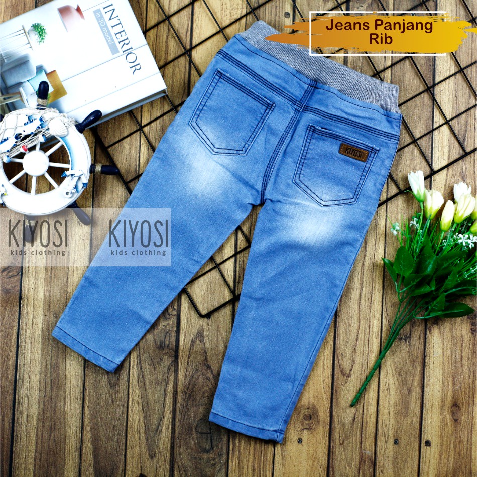 KIYOSI Celana Jeans Rib Anak Unisex Keren COD