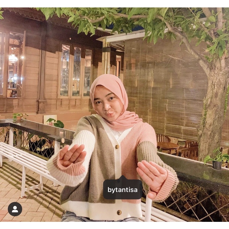 CARDIGAN RAJUT TWIST | OUTER OUTWEAR KNIT MIX WARNA KOMBINASI | CARDYGAN TEBAL PREMIUM HIGH QUALITY-1