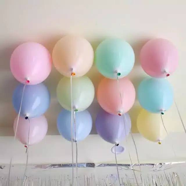 {isi 10 pcs) Balon Latex Pastel size 12 inch / tebal high quality helium / Balon Latek Warna Pastel