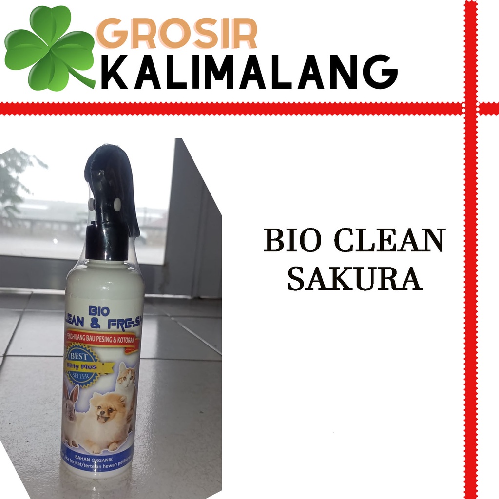 Kitty Plus Bio Clean &amp; Fresh Penghilang Bau Pesing &amp; Kotoran 250ml - Sakura