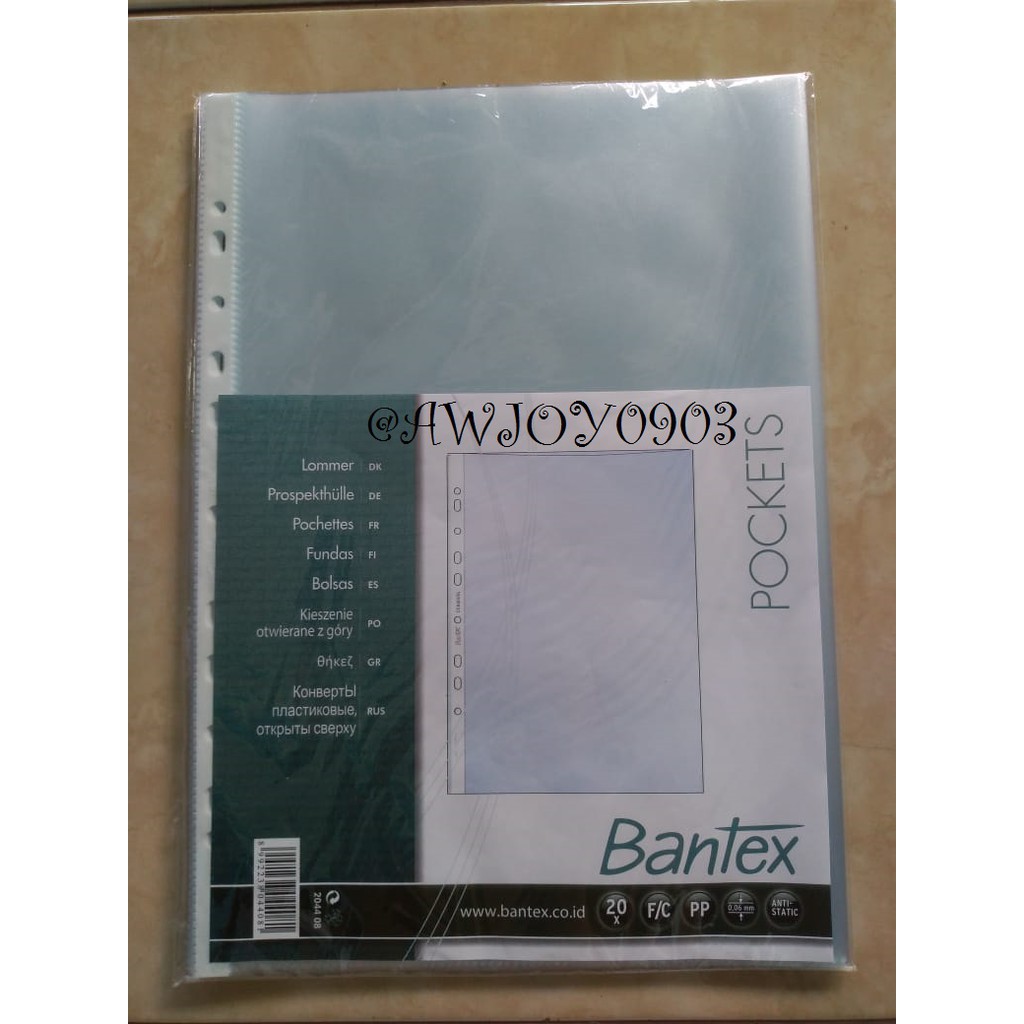 

Pockets File Folio F4 Bantex isi Binder (isi 20pcs)