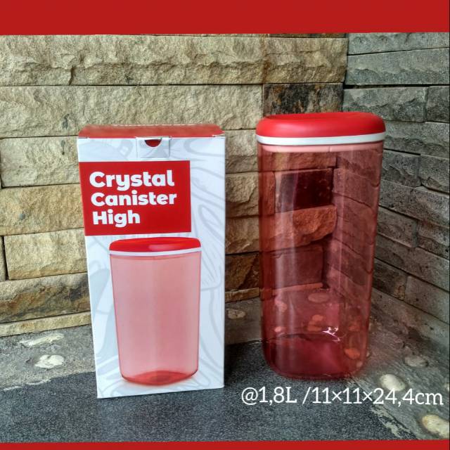 crystal canister high (1) tupperware