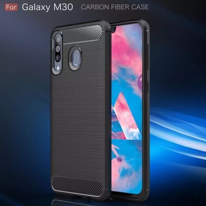 CASE SLIM FIT CARBON IPAKY SAMSUNG GALAXY M30 SOFTCASE - FA