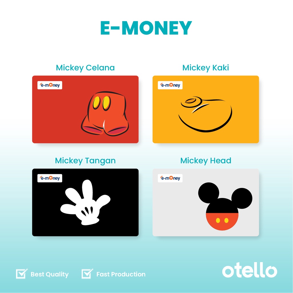 Otello Kartu eMoney Mickey Mouse e-Money Card eToll Mandiri Disney Karakter Lucu Unik Souvenir
