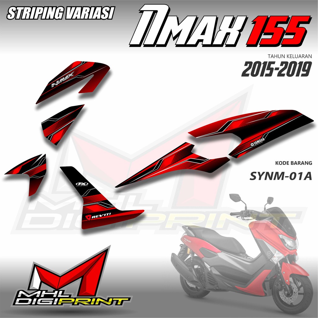 STRIPING VARIASI NMAX 155 GENERASI PERTAMA -  STIKER NMAX OLD - SYNM 01