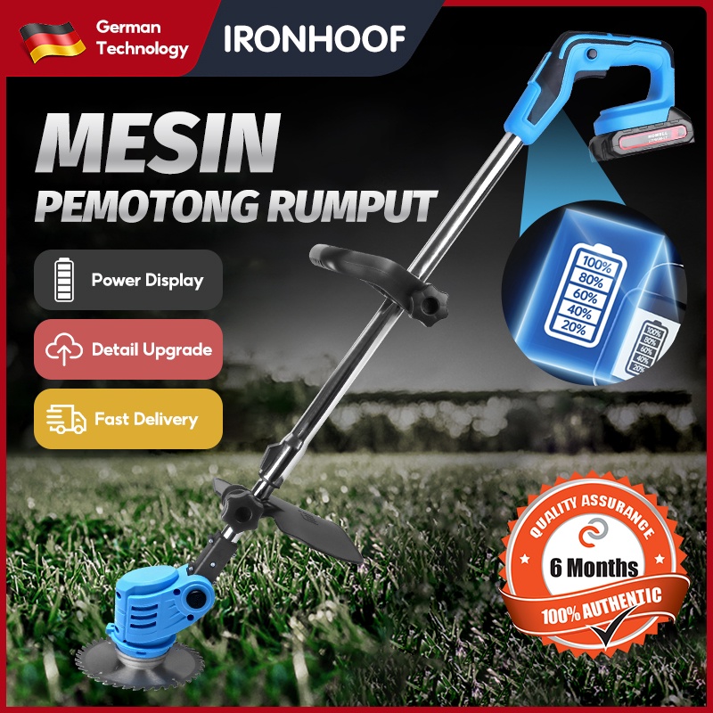 IRONHOOF Mesin pemotong rumput 24V/48V Volt Pemangkas Rumput Portable Cutter Kit Taman