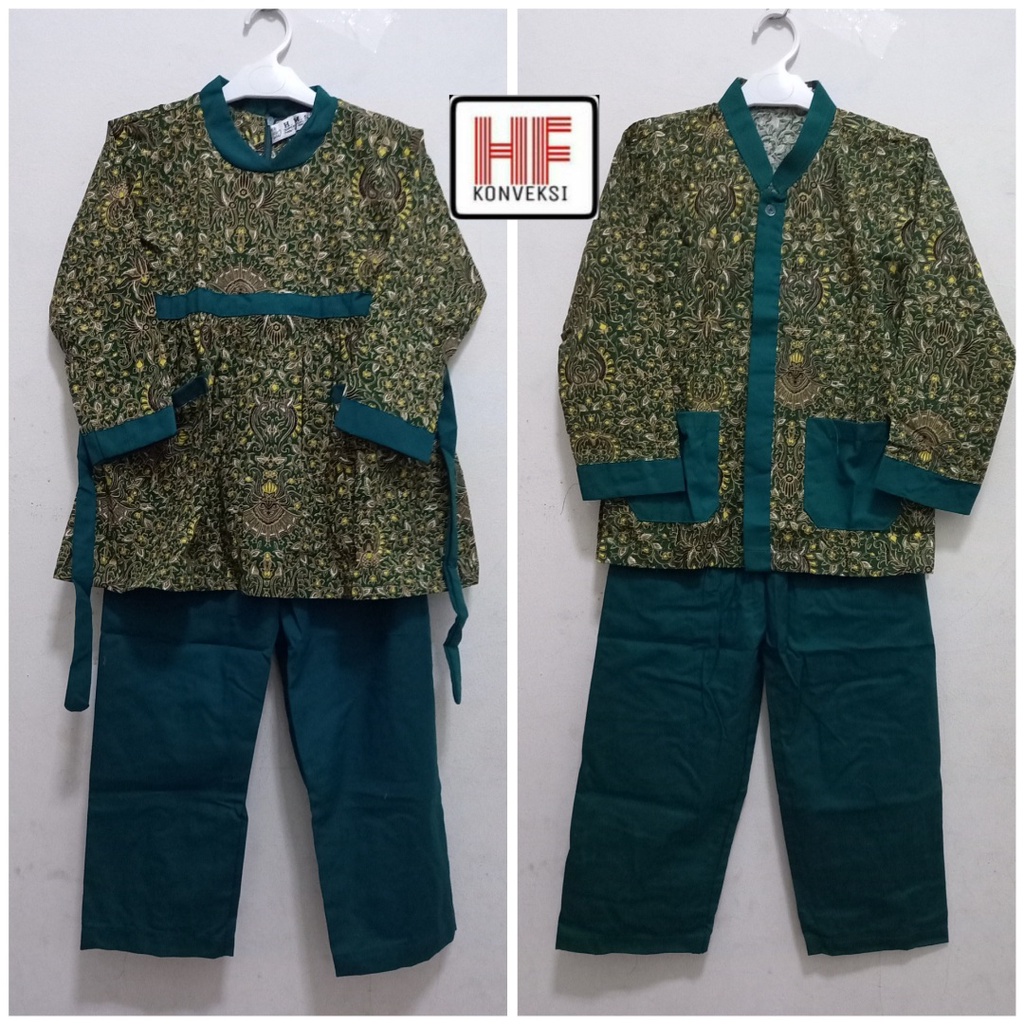 READY STOK Seragam TK/Paud Bebidol Batik Hijau Botol