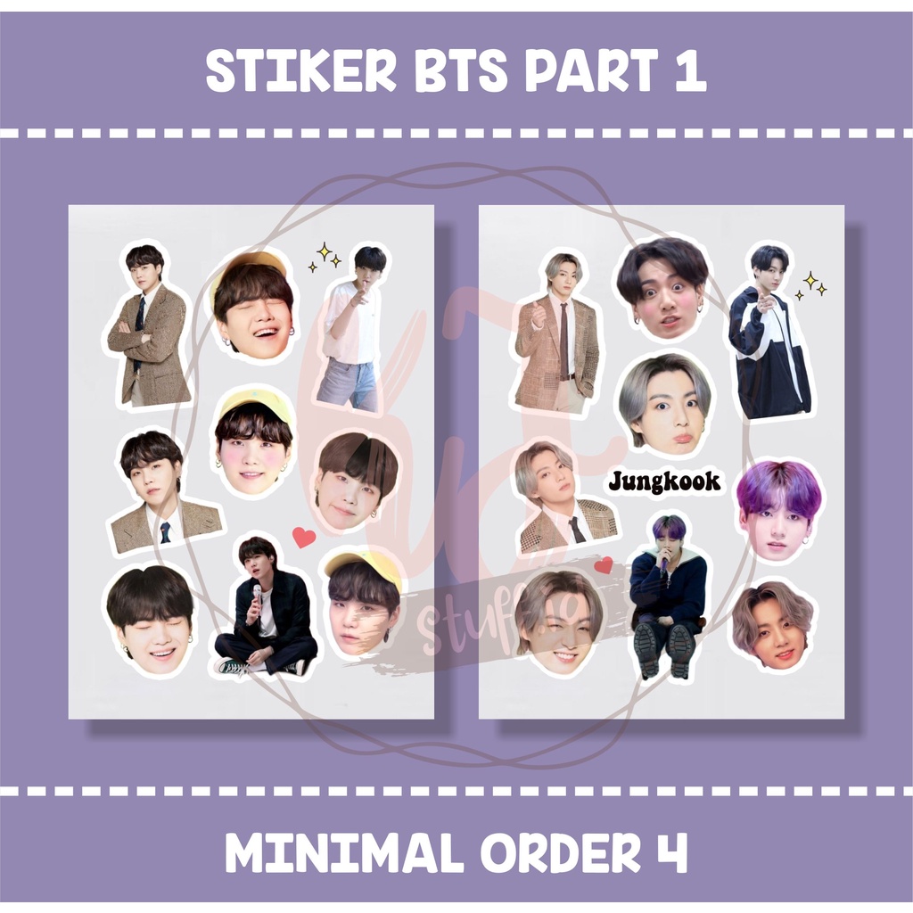 

STIKER CUTE BTS KPOP PART 1 (BELUM DIGUNTING MINIMAL ORDER 4)
