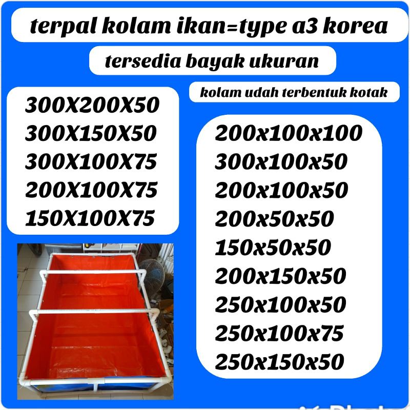 TERPAL KOLAM IKAN TYPE A3 KOREA ORIGINAL