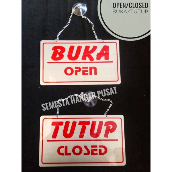 Jual Stiker/Logo pintu OPEN dan CLOSED ( Buka dan Tutup ) dijual per 1 ...