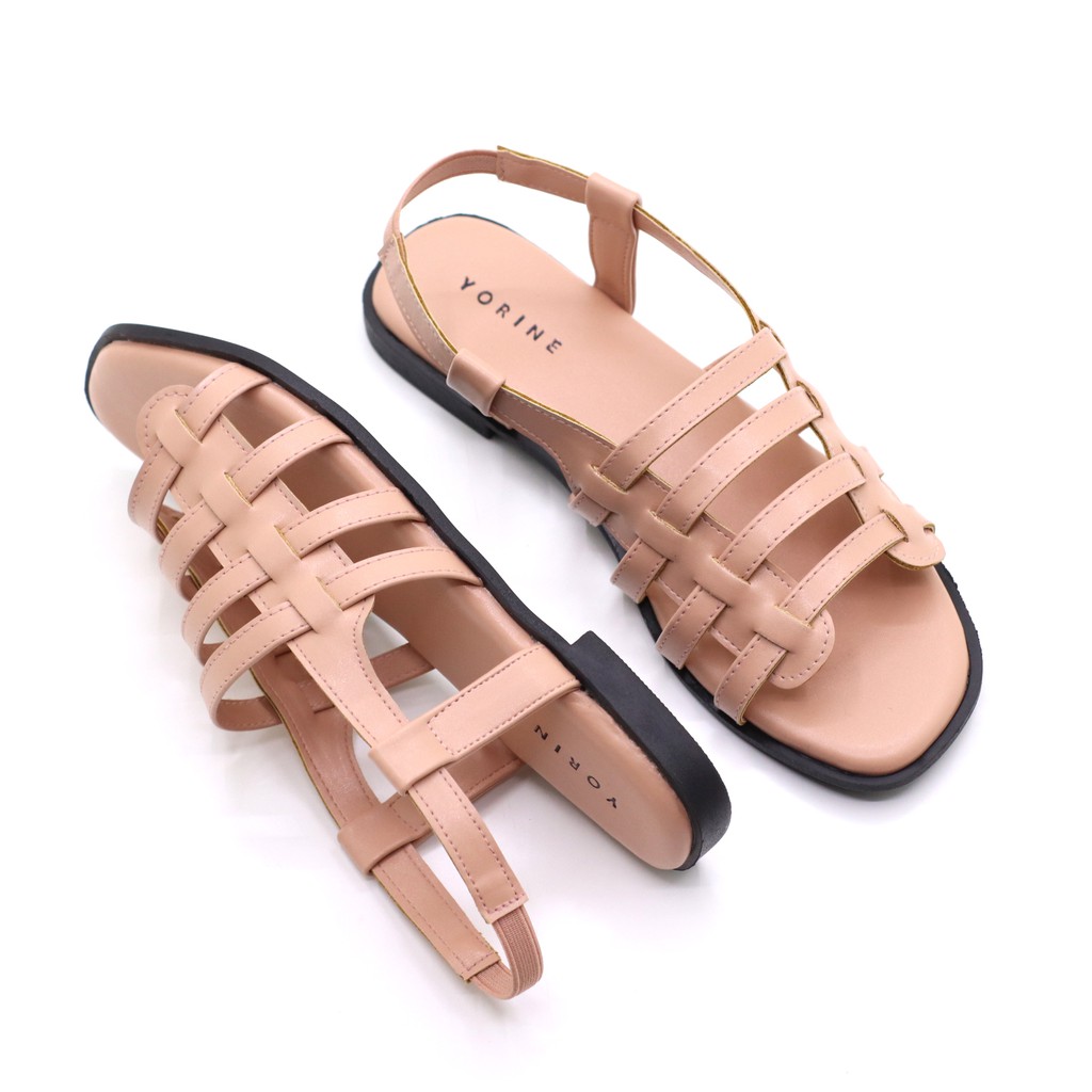 Sandal Wanita Tali Kenip Trendy Model Kekinian Flat