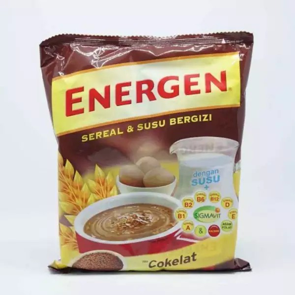 

ENERGEN SEREAL DAN SUSU rasa cokelat 30 gram isi 10 pcs