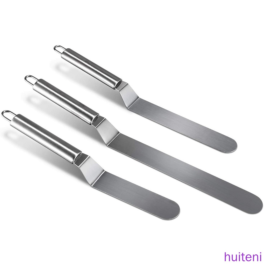 Spatula Bahan Stainless Steel Dengan Lubang Ukuran 10 Inch Untuk Dekorasi Kue