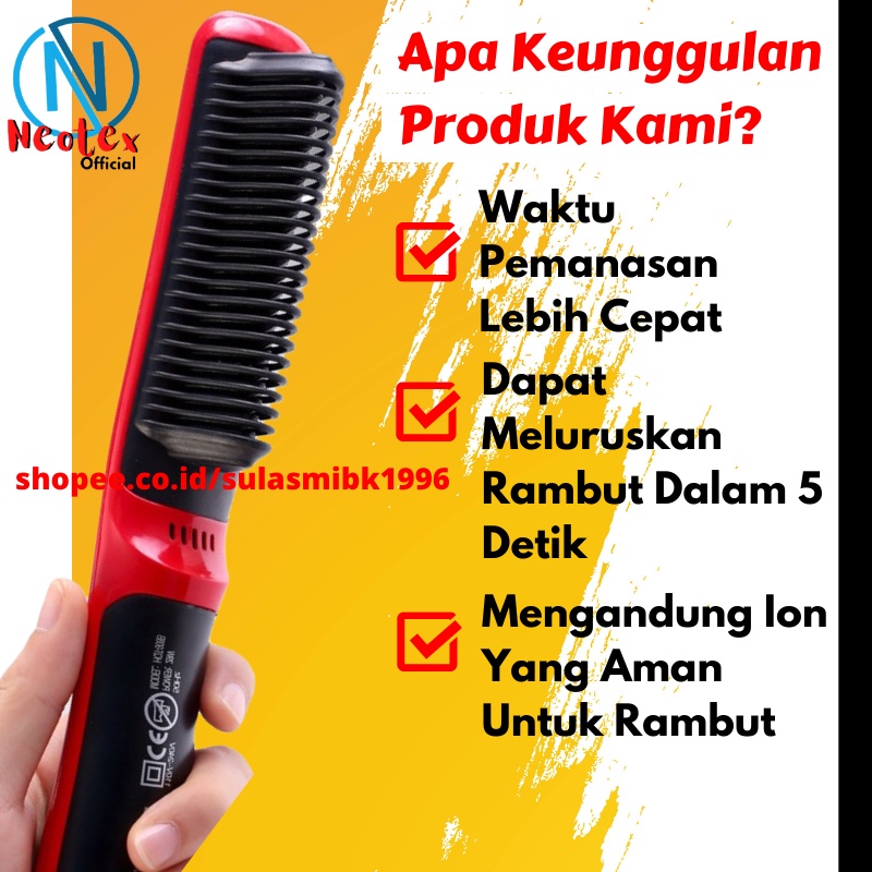 CATOK SISIR PELURUS RAMBUT HAIR STRAIGHTENER 908A