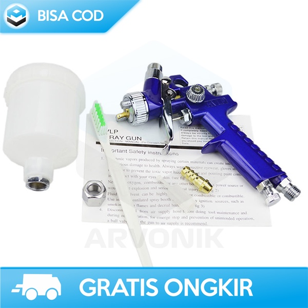 SEMPROTAN CAT SPRAY GUN HVLP AIRBRUSH 100ml TAFFWARE ORI RINGAN ORI