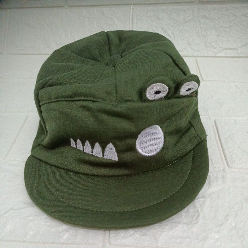 LYSASHOP - Topi Anak Bayi Lucu Motif Kucing/Topi Kupluk Bayi-Trendy Army