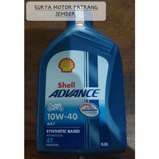 Oli Sepeda Motor Shell Advance AX7 800ml RX King, Satria FU, Jupiter, Supra