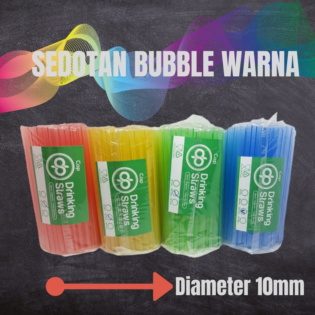 Sedotan Boba / Sedotan Plastik Bubble Drink / Sedotan Pop Ice Aneka Ukuran