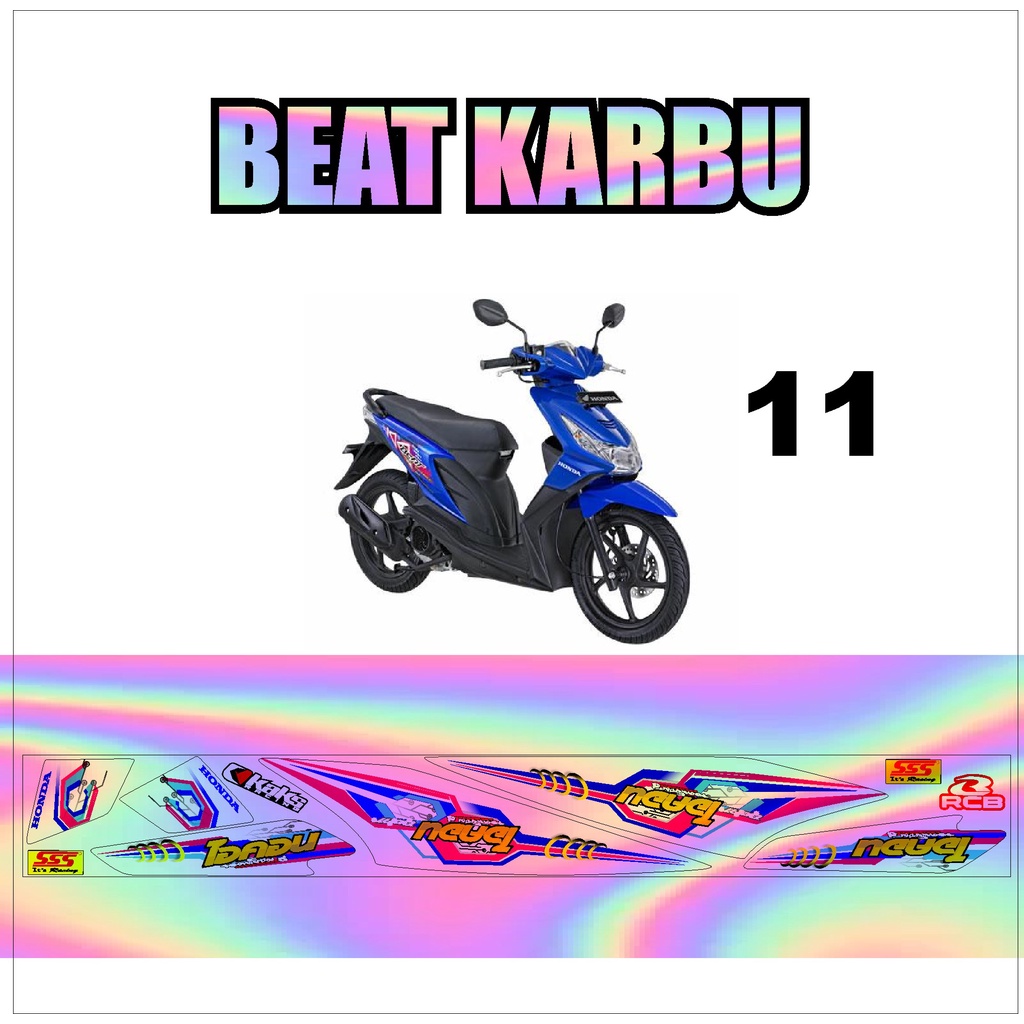 Sticker stiker HOLOGRAM Striping Beat Karbu - Sticker stiker List Variasi HOLOGRAM Honda Beat Karbu 