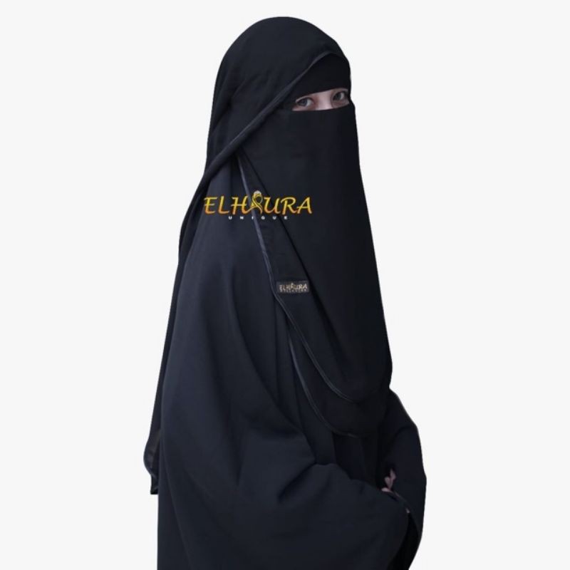 Niqab Sara by Elhaura Unique Exclusive tepian bisban hitam