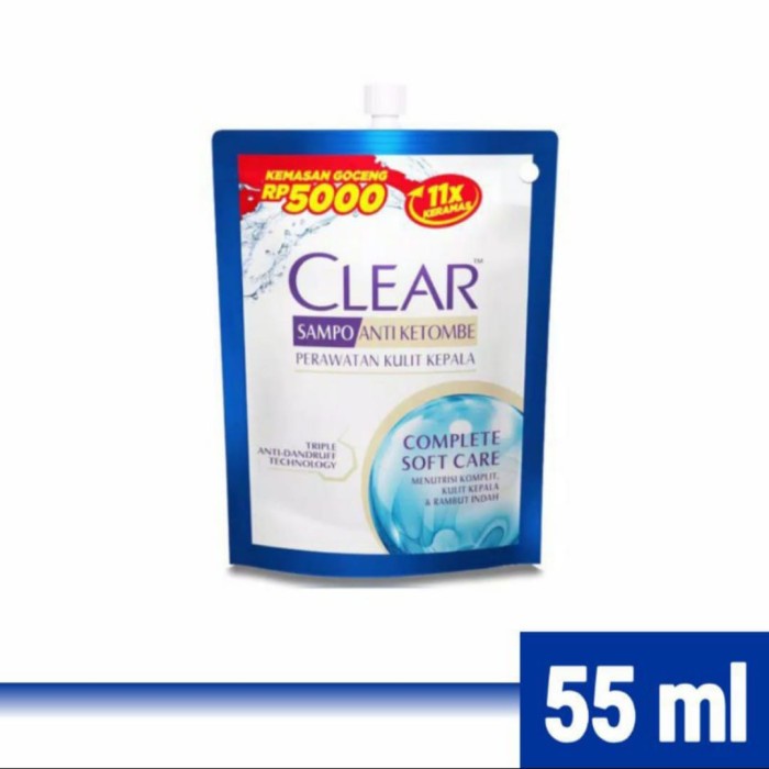 SLC5 - Kemasan Pouch Shampoo Clear Anti Ketombe 55ml Ekonomis