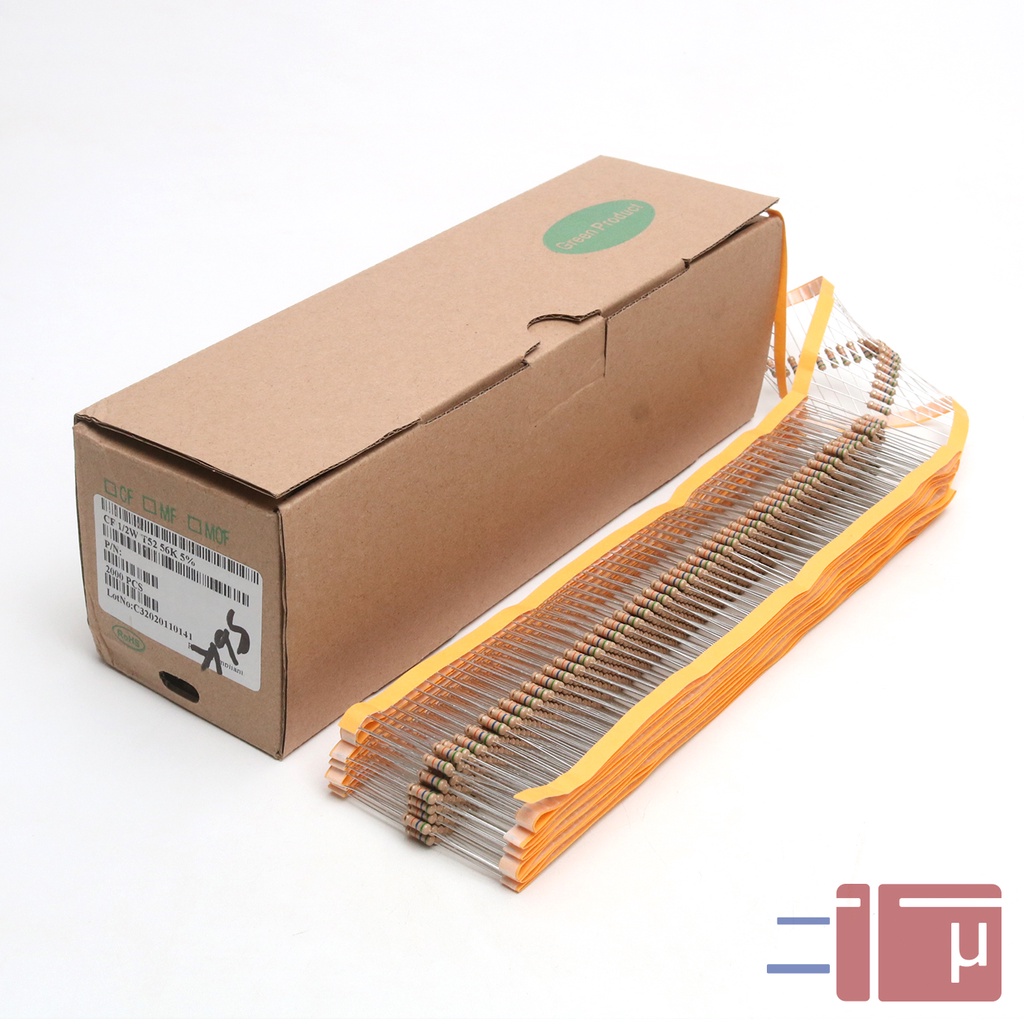 X10 Resistor 56K 1/2W Karbon 5% Taiwan Kaki Tembaga