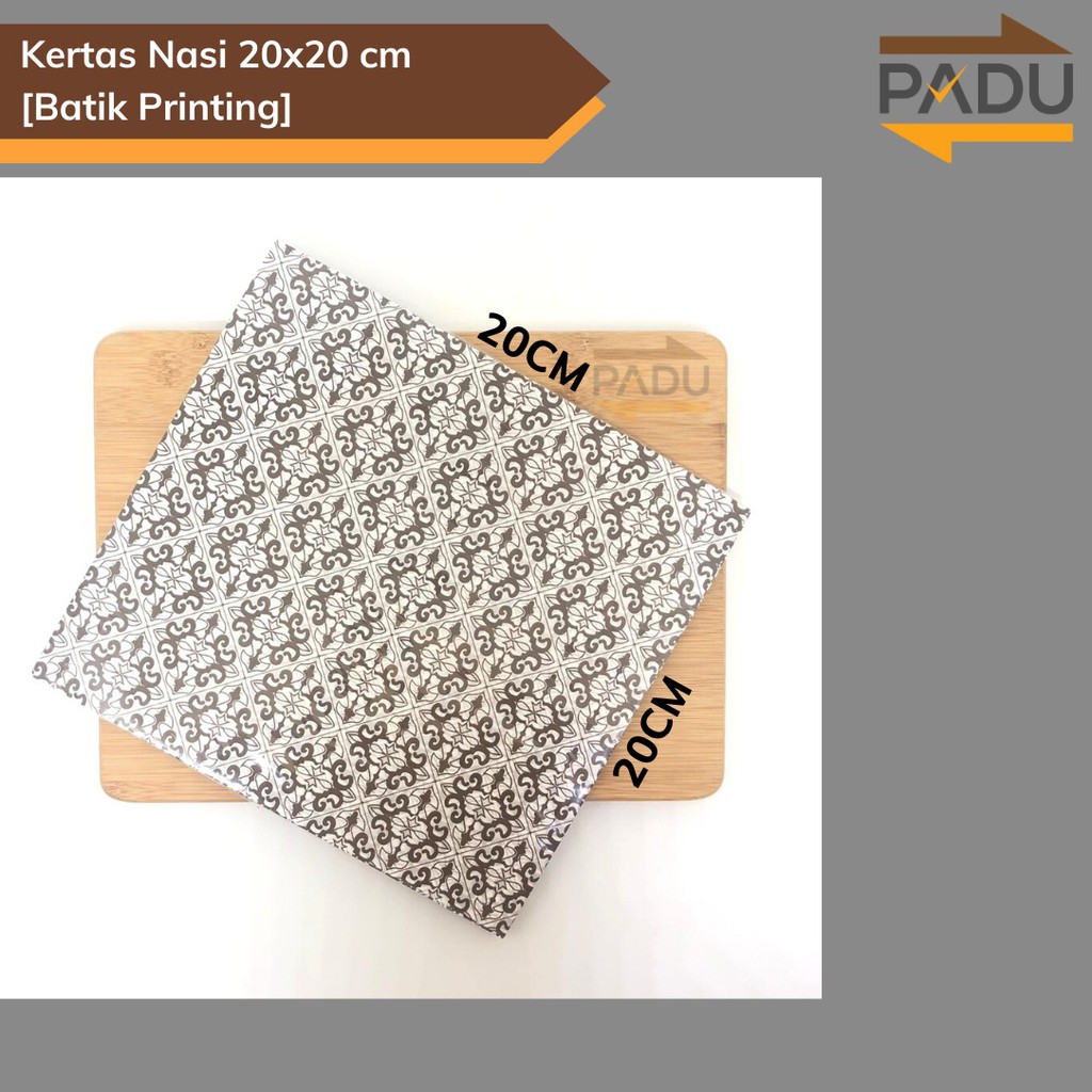 

[100 Pcs] Kertas Nasi Laminasi (20X20 cm) - Motif Printing - Anti Lengket