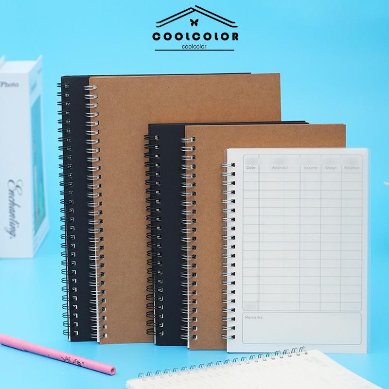 CODA5 Kraft Paper Coil Book Simple Student Notebook Meeting Notepad Buku Akuntansi Portabel- cl