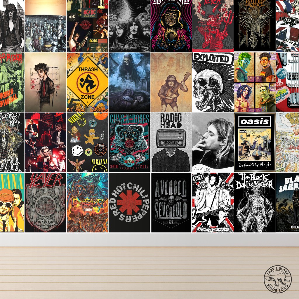 Poster Dinding Metal Rock ( 16 Pcs )
