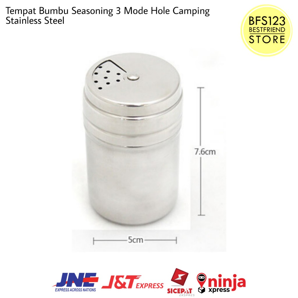 Tempat Bumbu Seasoning 3 Mode Hole Camping Stainless Steel