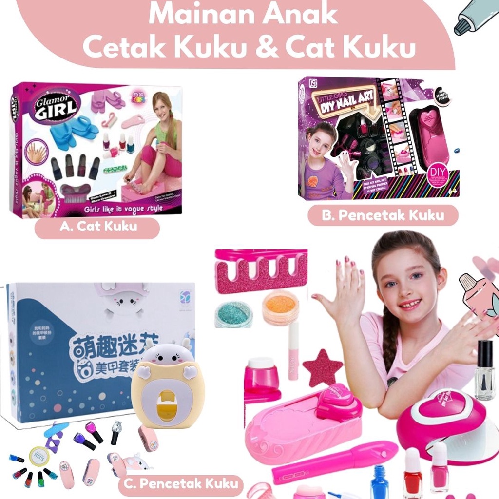 Mainan Kutek Anak Perempuan Nail Polish Nail Art Set Mainan Kutek Kuku Anak Mainan