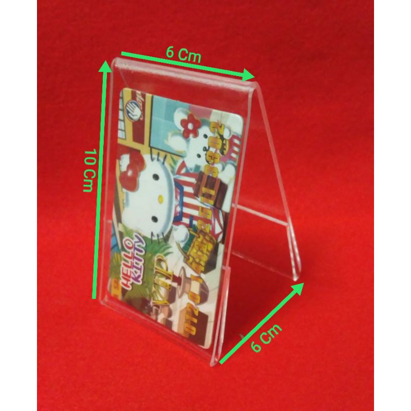 

Akrilik Display Tencard Tempat Brosur No. Meja Uk. 10x6 Cm Model Portrait Segitiga
