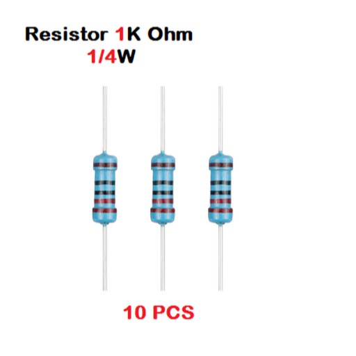 Resistor 1K Ohm 1 1KOhm 1/4W 1% Metal film 10x 10 pcs