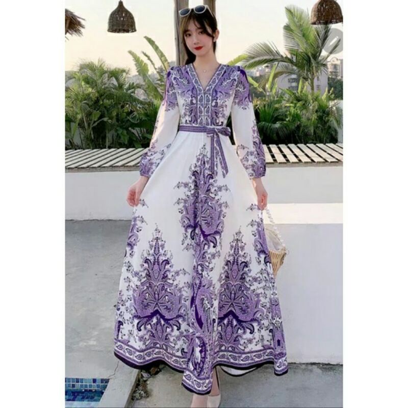 8191 REALPICT Premium Baju maxidress longdress maxi dress gaun pesta dres Korea Korean style wanita 
