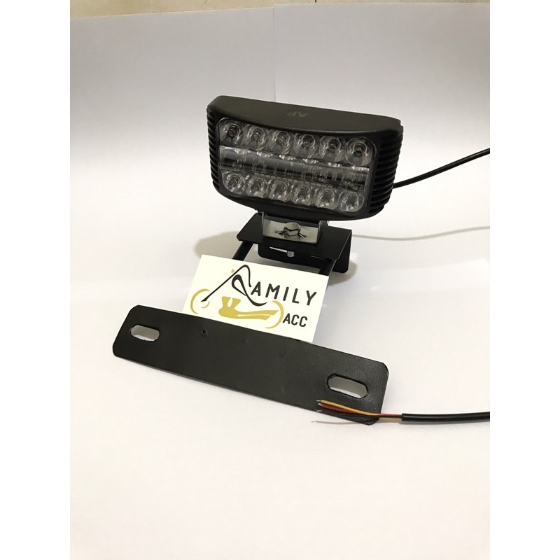 Breket lampu dudukan plat nopol rx king + lampu tembak sorot 12 Led model new rx king new