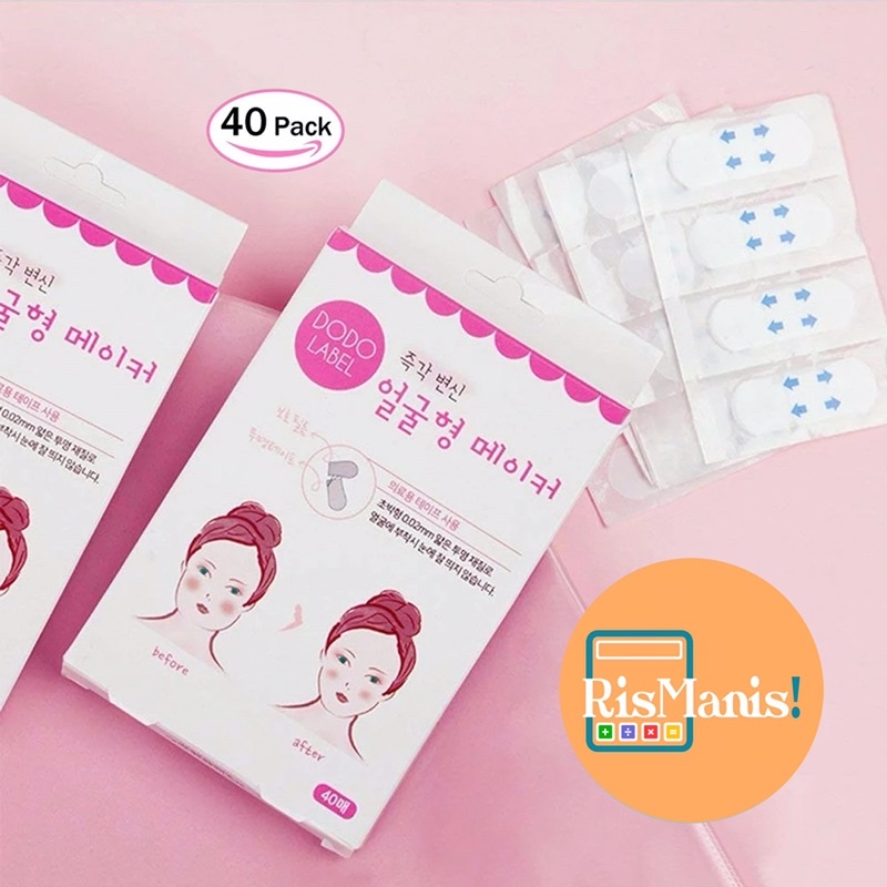 FACE LIFT V-SHAPE TAPE DODO LABEL Selotip Ajaib Wajah Tirus Instan Tanpa Operasi Trend Makeup Korea